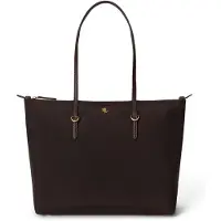 Ralph Lauren per donna. 431916737054 Borsa tote Keaton in nylon marrone scuro medio (OSFA), Casual, Nylon riciclato