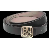 HUGO per donna. 50558814 Cintura nera di Petrissa (80cm), Nero, Casual, Pelle