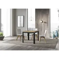 Itamoby - Tavolo apribile 90/180x90 cm Linea Libra quercia natura telaio antracite
