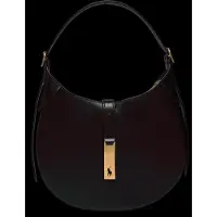 Ralph Lauren per donna. 428944017001 Borsa a tracolla piccola in pelle nera Polo ID (OSFA), Nero, Casual