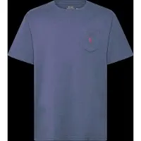 Ralph Lauren per ragazzo. 323970333504 Maglietta in maglia di cotone con tasca blu ((S) 6/7años= 136/138cm), Casual, Manica corta, moda