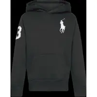 Ralph Lauren per ragazzo. 323979316002 Felpa con cappuccio e Big Pony nero ((S) 6/7años= 136/138cm), Casual, Sportivo, Cotone, Manica l