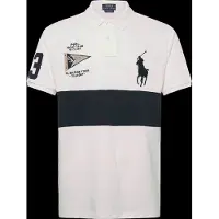 Ralph Lauren per uomo. 710B21925001 Polo slim fit personalizzata con logo Big Pony bianco (S), Casual, Cotone, Manica corta