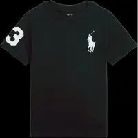 Ralph Lauren per ragazzo. 322832907055 Maglietta in maglia di cotone nero Big Pony (1.5años= 88/93), Classico, Manica corta, moda per b