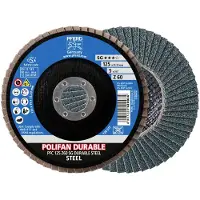 PFERD TOOLS POLIFAN POWER Disco a ventaglio PFC conico Linea di prestazioni SG DURABLE STEEL per acciaio