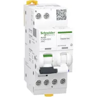Schneider Electric Acti9 iC40N ARC, AFDD (dispositivo di protezione antincendio) + interruttore automatico, 1P+N, 20 A, classe B, 6000 A A9TPD4620