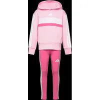 Adidas Completo per l'allenamento 'SEASONAL ESSENTIALS TIBERIO 3 STRIPES FLEECE LEGGINGS' rosa / rosa / bianco