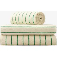 Bongusta Naram Bath Towels Telo da spiaggia (70 x 140 cm, bianco/ grass)