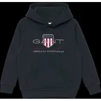 Gant unisex per bambino. 806784 Felpa con cappuccio blu scuro per bambini Archive Shield (3/4años= 98/104cm), Casual, Cotone, Manica lunga,