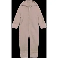 Huttelihut Baby's Pram Suit Bear Ears Wool Fleece Tuta outdoor Bambini (92, beige)