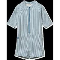 Liewood Kid's Max Seersucker Shortsleeve Swim Jumpsuit Costume intero Bambini (98, grigio)