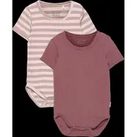 Minymo Kid's Body S/S (2-Pack) Intimo Bambini (56, fuchsia)