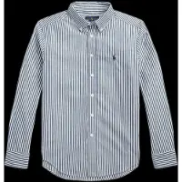 Ralph Lauren per ragazzo. 323862260002 Camicia in popeline di cotone a righe blu ((M) 8/9años= 140/149cm), Casual, Manica lunga, Navy,