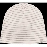 Huttelihut Kid's Beanie Stripe Rib Berretto Bambini (48 cm - 6-12 Months, beige/bianco)