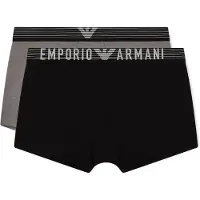 Emporio Armani per uomo. EM001014_AF18893 Set di 2 Eco Boxer, nero e grigio (XL), Homewear, Viscosa