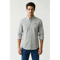Timberland Stretch Poplin Gingham Shirt Silver Blue Yd Taglia: XL | Camicie Casual Outlet | Uomo | Blu