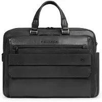 Piquadro Solm Valigetta Vera Pelle 42 cm Vano porta PC nero