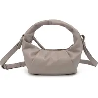 Les Visionnaires Greta Mini Essential Borsetta Vera Pelle 23 cm grigio