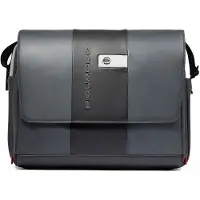 Piquadro Urban Borsa messenger Protezione RFID Vera Pelle 35 cm Vano porta PC grigio