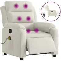 vidaXL Sedia da massaggio elettrica in velluto crema