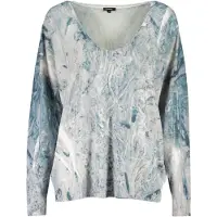 Desigual , maglione con scollo a v a fantasia astratta, Donna, Blu, XS