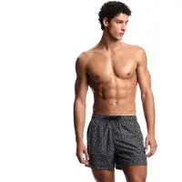 Emporio Armani per uomo. EM000583_AF20439 Costume da bagno con fantasia nera (L), Nero, Beachwear, Poliestere