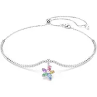 Swarovski Collana blu / arancione / rosa / argento