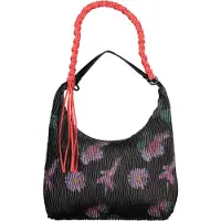 Desigual , borsa media ovale a trama, Donna, Poliuretano, Nero, U