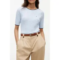 Tommy Hilfiger Fine Cable Boat Neck Top Breezy Blue Taglia: S | Maglioni a maglia Outlet | Donna | Blu