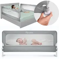 Nukido NK-228, barriera di sicurezza per letto, 200 cm, grigio