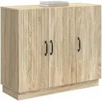 vidaXL Credenza in rovere Sonoma 89 x 34,5 x 77 cm in materiale derivato dal legno