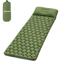 Deryan Materasso gonfiabile – Stretcher gonfiabile per campeggio – Verde – Include una borsa da trasporto