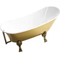 NEXTREND - GmbH Vasca da bagno freestanding PARIS PREMIUM - Acrilico - Oro - 175 x 74 x 86 cm - con piedini in metallo dorato