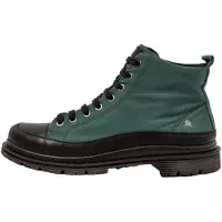 Art unisex. 1189511UN003_001 Stivaletti in pelle verde scuro (41), Basso, 1 a 3 cm, Stringhe, Casual