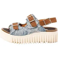 Art per donna. 11677S1H7003_0MU Sandali Brighton in pelle blu (37), Tessuto, 3 a 5cm, Fibbia, Casual, Multicolore
