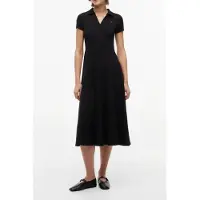 Tommy Hilfiger Rib F&f Polo Mid Black Taglia: S | Abiti Midi Outlet | Donna | Nero