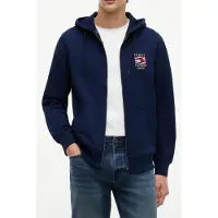 Tommy Hilfiger Giacca di felpa 'Flag Embroidery French Zip-thru' navy / rosso / bianco
