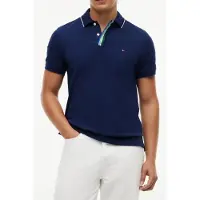 Tommy Hilfiger Pique Placket T-shirt Carbon Navy Taglia: S | Polo Outlet | Uomo | Blu
