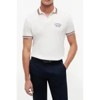 Tommy Hilfiger Regular Fit Signature Collar Polo Shirt Ivory Petal Taglia: L | Polo Outlet | Uomo | Bianco