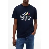 Tommy Hilfiger Regular Sailing Ss Tee Dark Night Navy Taglia: L | T-shirt stampate Outlet | Uomo | Nero
