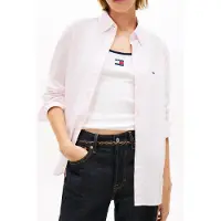 Tommy Hilfiger Regular Poplin Shirt Pearly Pink/stripe Taglia: L | Magliette intime Outlet | Donna | Verde