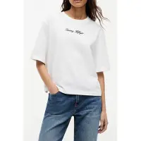Tommy Hilfiger Logo Embroidery Relaxed Crew Neck T-shirt Ecru Taglia: XL | Maglie Sportivi Outlet | Donna | Marrone