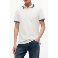 Tommy Hilfiger Contrast Collar Cuff Ivory Petal Taglia: S | Polo Outlet | Uomo | Bianco