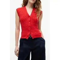 Tommy Hilfiger Mid Cable Vest Cardigan Fire Red Taglia: M | Cardigan Outlet | Donna | Rosso
