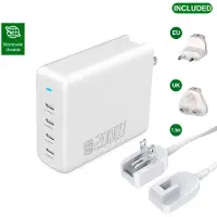 4smarts Flex Pro Caricabatterie da tavolo 200W 4x USB-C + Adattatore da viaggio per tutto il mondo