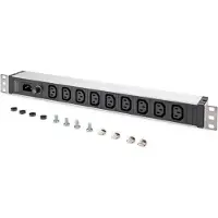 Digitus DN-95429 - Presa multipla da 19" - 9 prese C13 - Ingresso C14-1U - 230VAC - 50/60Hz - Fusibile d'ingresso da 10A - Per armadi di rete e server da 19