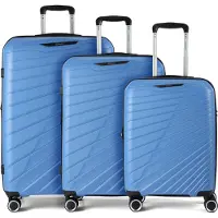 Benzi 5808 4 ruote Set di valigie 3 pezzi espandibile blu