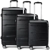 Benzi 5583 4 ruote Set di valigie 3 pezzi nero