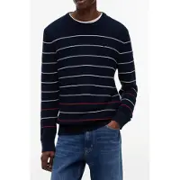 Tommy Hilfiger Slim Stripe Sweater Dark Night Navy Stripe Taglia: S | Maglioni a maglia Outlet | Uomo | Nero