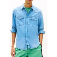 Tommy Hilfiger Regular Western Denim Light Taglia: L | Camicie Casual Outlet | Uomo | Blu